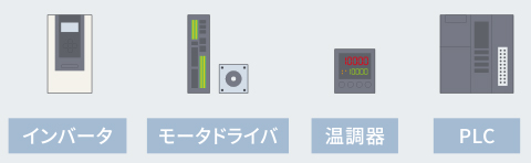インバータ、モータドライバ、温調器、PLC